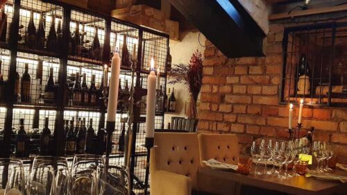 Vinkällaren på restaurang Brezza i Uppsala
