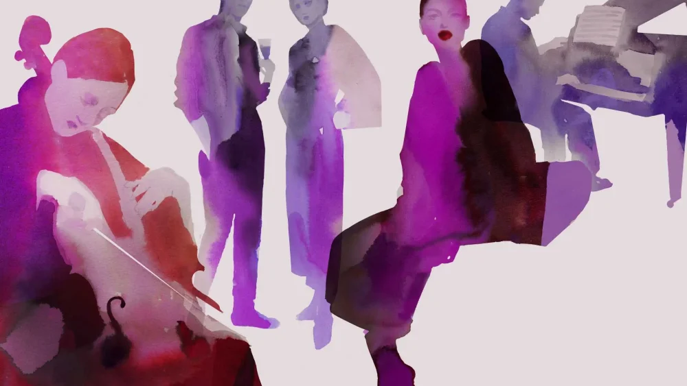 Illustration med musikanter